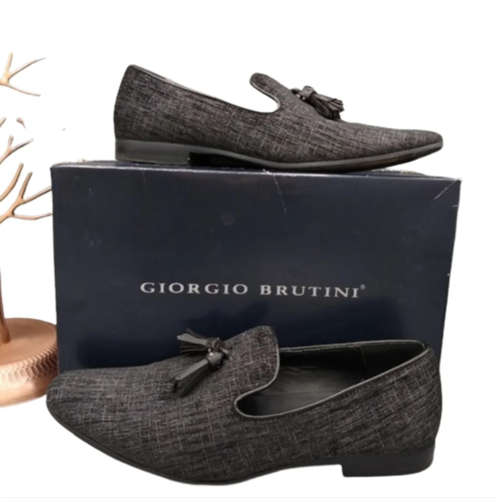 Georgio Brutini Copley Fabric Slip On Loafer Charcoal 9M - Picture 8 of 10